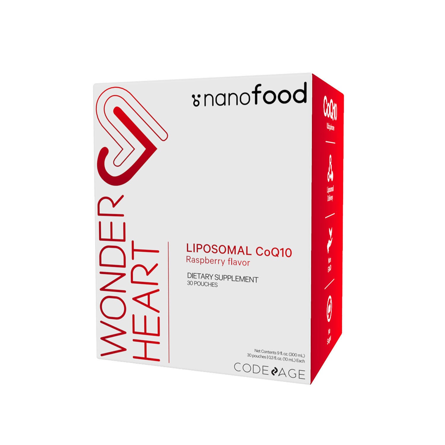 Nanofood Wonder Heart - Liposomal CoQ10 Liquid Supplement - 0.3 oz. (30 Servings)